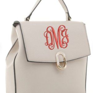 Monogrammed Fashion Blush Flap Backpack